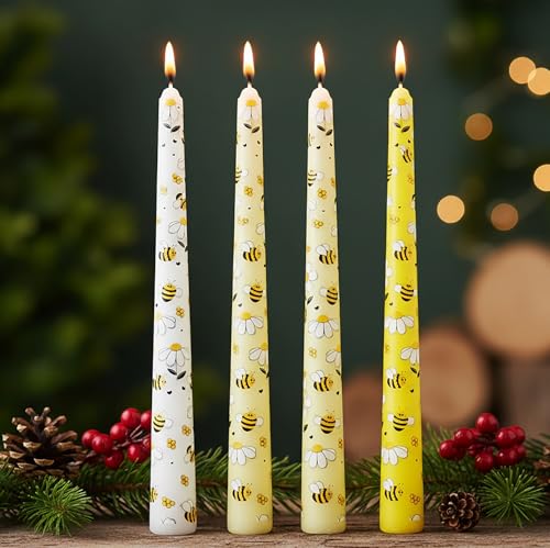 Bougies coniques jaunes sans goutte pour éviter les taches sur vos tables de fête et mariage