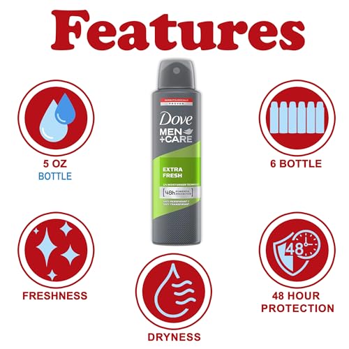 image for Dove Men + Care Antiperspirant Deodorant Spray, 6 Pack, 48H Protection