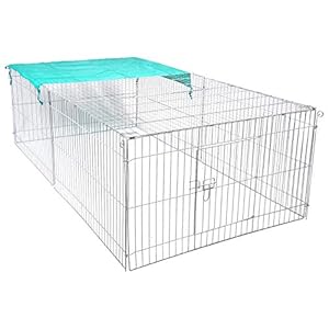 EUGAD Freigehege Kaninchen mit Sonnenschutz E0003TSL