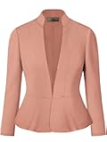 Women's Casual Work Office Elegant Open Front Premium Nylon Blazer Jacket