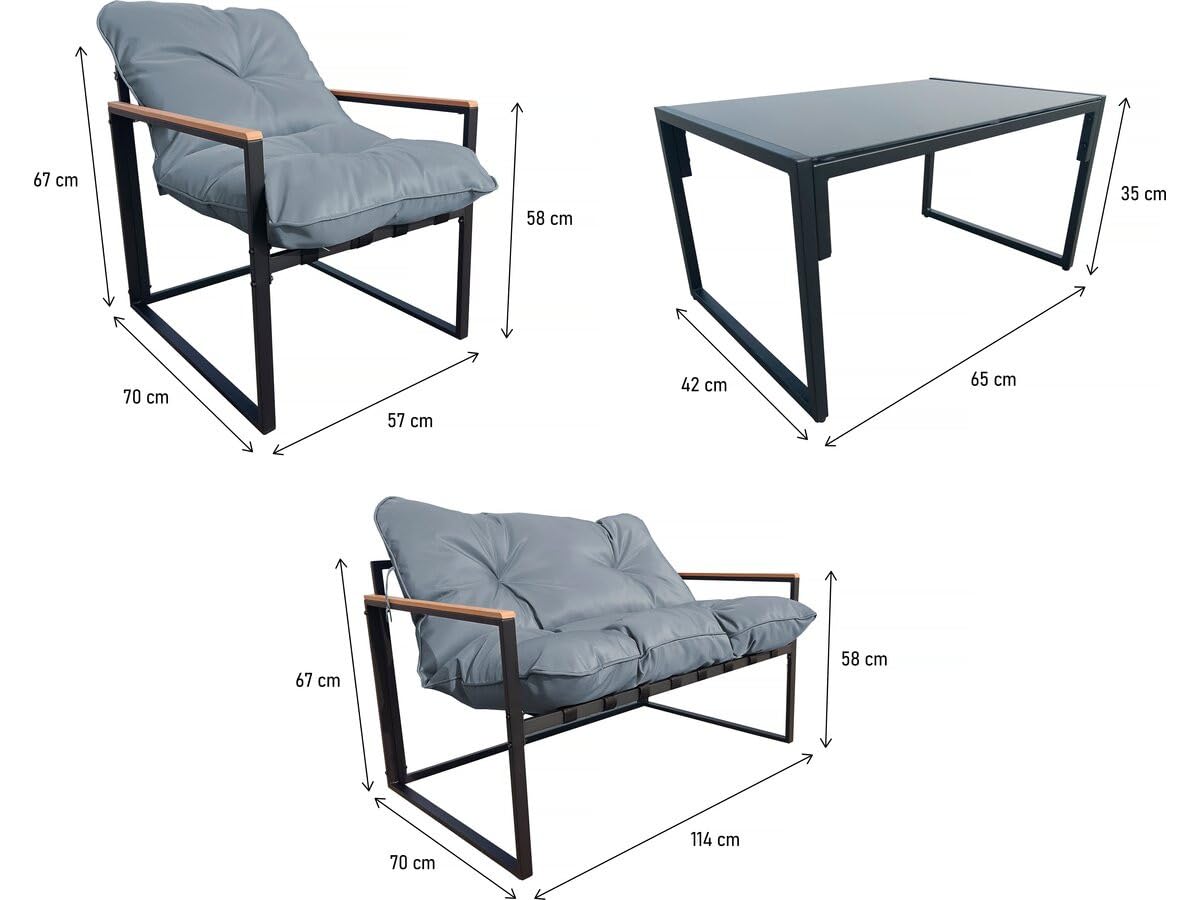 Habitat et Jardin Muebles de jardín Jules - 4 plazas - Gris/Negro
