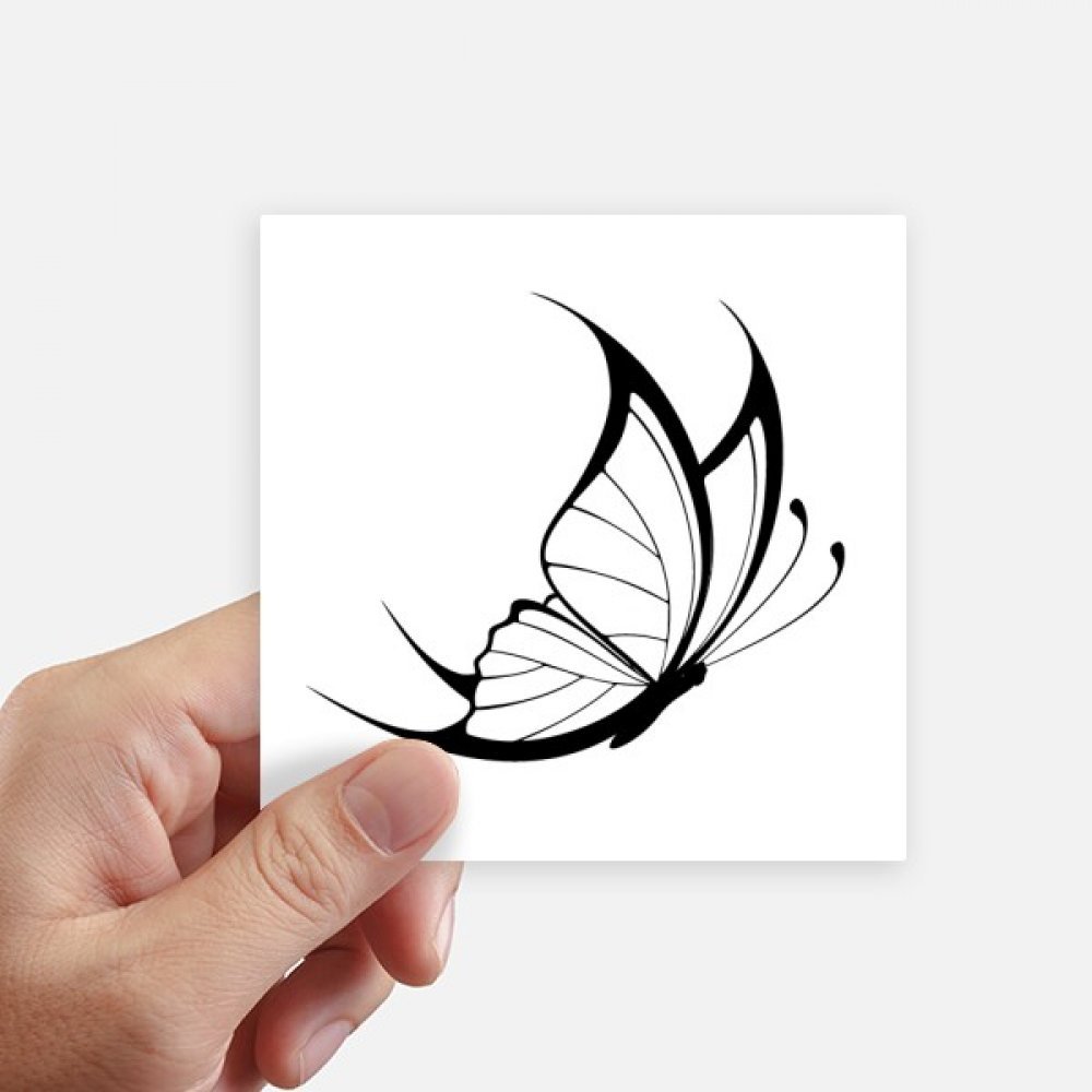 Autocollant carré papillon noir moto et valise sticker vintage 10cm 8pcs