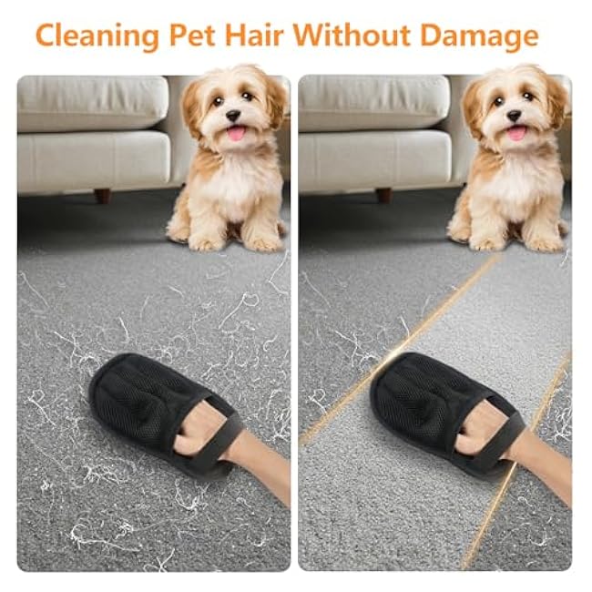 2Pcs Upgraded Electrostatic Hair Remover for Dogs and Cats, Five-Finger Reusable and Washable Pet Hair Removal Tool, Pet Hair Gloves for Laundry, Couch, Carpet, Car Seat and Bed-G1OCi3Nt