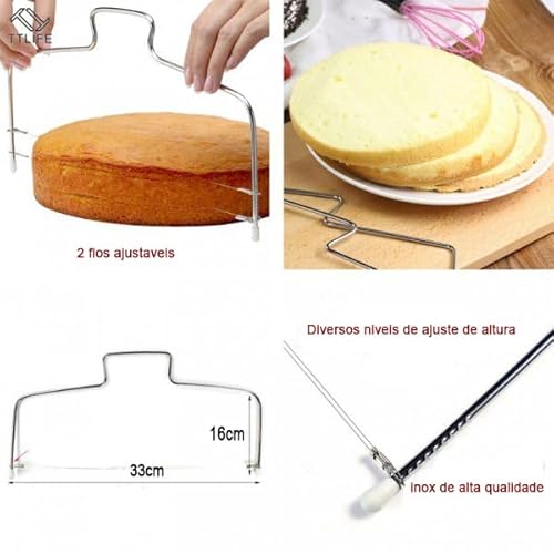 Cortador de Bolo Nivelador Para Partir Ao Meio Com Precisao Para Confeitar Linha Premium Diversos Ni