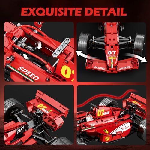 Image of Reobrix F1 Car Model Building Sets, 1:8 Scale Race Car Model Kit, Collectible Formula 1 Car for Display, Creative Gift Ideas for Adult F1 Racing Fans 14+