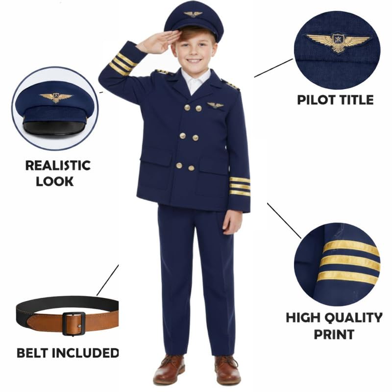 Image of FancyDressWale Community Helper & Career Role Play Costume for Fancy Dress Pilot, Navy, Army, astronaunt, Police Costumes