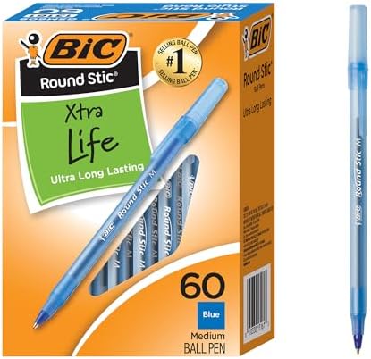 BIC Round Stic Xtra Life Ballpoint Pen with 1.0 mm Medium Point a...