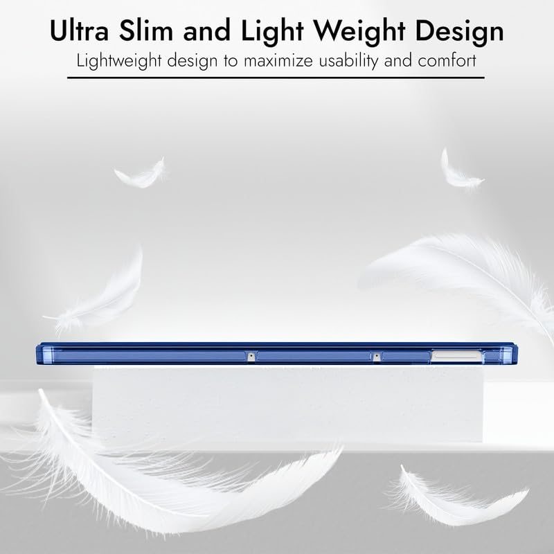 Image of Robustrion Cover for Realme Pad 2 Cover Case 11.5 inch, Transparent Back Flip Case Cover for Realme Pad 2 Tablet Cover - Navy