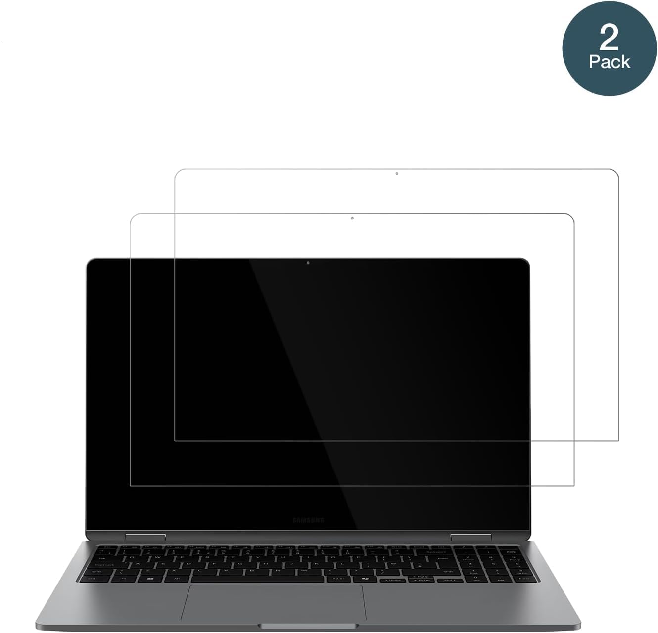 dipos 2x Protector de Pantalla 9H claro para Samsung Galaxy Book 5 Pro 360 | Transparente, no se rompe ni astilla, no es cristal, antigolpes, antiarañazos, sin burbujas, apto para fundas, autoadhesivo