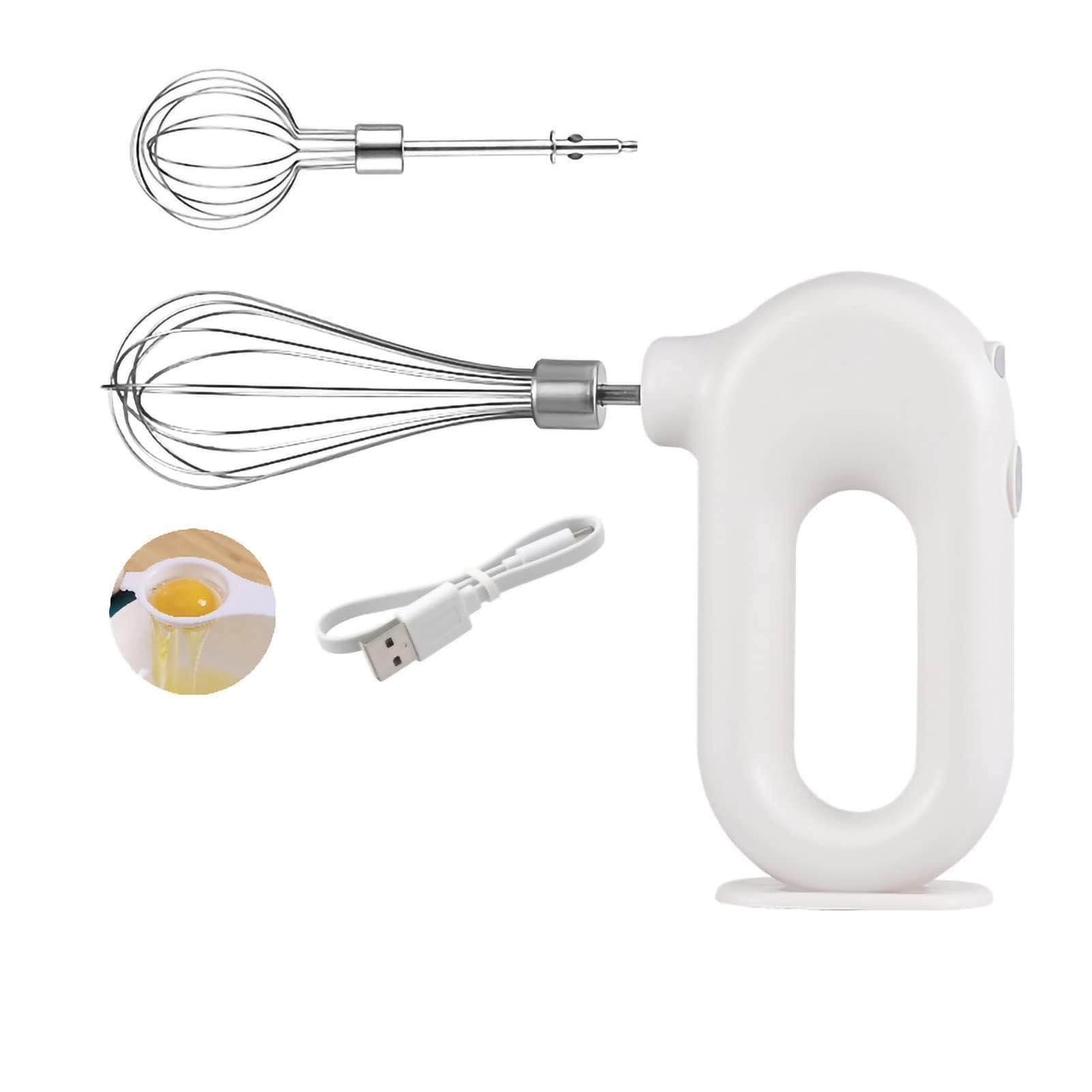 Cordless Hand Mixer Handheld Egg Beater Electric Handheld 4 Speed Adjustable Mini Hand Mixer Electric Mixer USB Charing