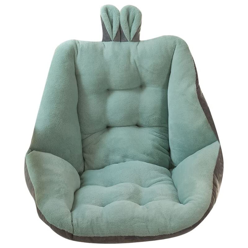 CHENYOUFFF Semi-Enclosed One Seat Cushion Cute Rabbit Ear Chair Seat Cushion for Office Chair Pain Relief Seat Mat Multipurpose Sciatica (Color : LGN)
