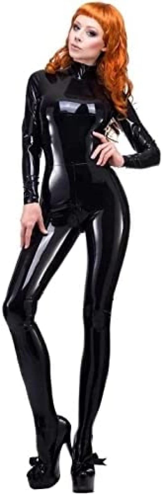 Libidex キャットスーツ ラテックス 黒 M Amazon.co.jp: セクシーなブラックユニセックスネックエントリー