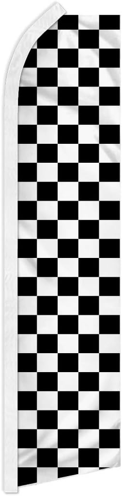 Checkered Swooper Flag, Black/White
