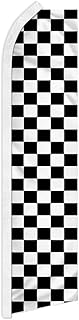 Black and White Checkered Swooper Feather Flag - Great for Schools, Businesses, and Events