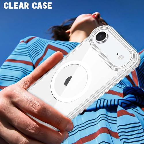 Image of Kratos Transparent Clear Case Cover Compatible with iPhone 17 Air - Anti-Yellowing, Wireless Magnetic Charging Case with Raised Edge Camera & Screen Protection, Shock-Resistant Design