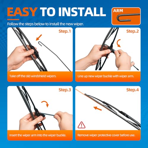 Image of 22 inch22 inch Wiper Blades 2 Pack Replacement for Ford F150 F250 F350 F450 F550 2023 2022 2021 2020 2019 2018 2017 2016 2015 2014 2013-2009 OEM Quality Premium Windshield Wiper Blades