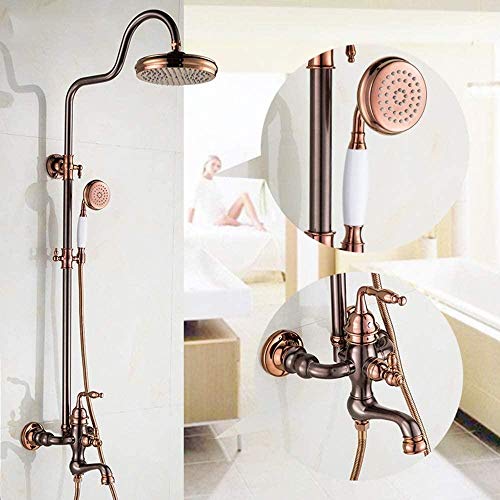 Robinet de douche avec levage cuivre noir contre le calcaire permanent - 2