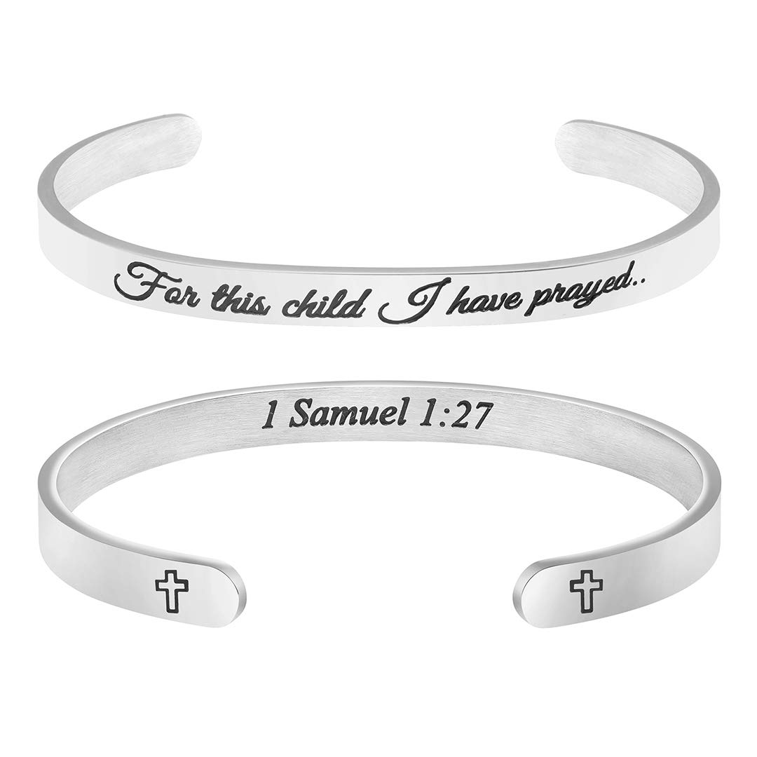 Memgift𝐂𝐡𝐫𝐢𝐬𝐭𝐢𝐚𝐧 𝐁𝐫𝐚𝐜𝐞𝐥𝐞𝐭𝐬 for 𝐖𝐨𝐦𝐞𝐧 Inspirational Religious Gifts for Her Bible Verse Bapstism Jewelry Cuff Bangle