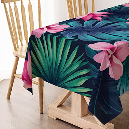 Hafangry Tropical Tablecloth 60X84 Inch Palm Leaf Summer Luau Hawaiian Themed Indoor Outdoor Party Table Cloth Kitchen Dining Room Table Cover Decoration #TOP3