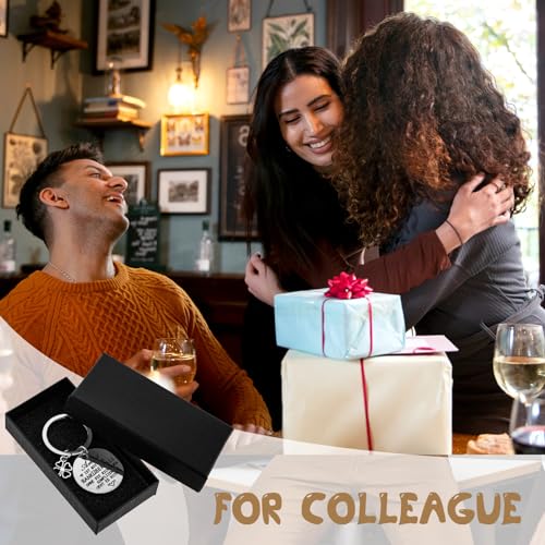 PEOVLVN 1 Stück Danke Schlüsselanhänger,geschenk für kollegin，Edelstahl Schlüsselanhänger,Abschieds Kollegen Schlüsselanhänger,Freundschaft geschenk Glücksbringer zum Geburtstag Rente Jobwechsel