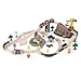 Price comparison product image KidKraft Bucket Top Construction Wooden Train Set with Storage Box for Kids, Train Track Set with Wooden Toy Cars with Crane and Accessories Included, Construction Toys, 17805