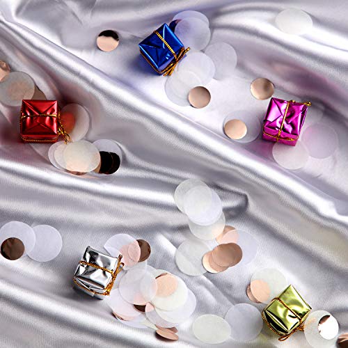 Image of TecUnite White Ivory Champagne Round Tissue Paper Table Confetti Dots for Wedding Birthday Party Decoration Arts Craft DIY Scrapbooking, 1.76 oz (2.5 cm)