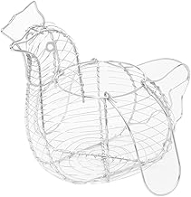 Mimo Style Cesto Porta Ovos em Formato de Galinha, Feita Inteiramente de Aço Inoxidável Aramado. Produto Rustíco Perfeito Para Armazenar Ovos. Tem Capacidade de Armazenar Até 24 Ovos