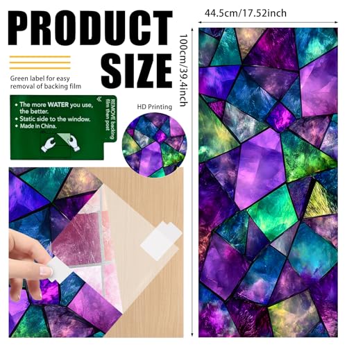 Image of Nuxovilar Abstract Irregular Glass Pattern Window Film 17.7x39.4 in PVC