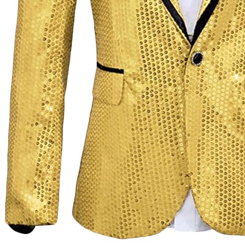Sequin Blazer for Mens Prom Wedding Party Fashion Shiny Sequins Tuxedo One Button Peak Lapel Suit Jacket3