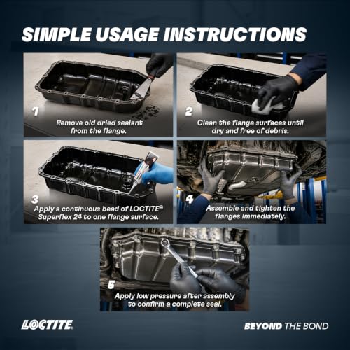 Image of LOCTITE Superflex 24 RTV Silicone Adhesive Sealant 85g (Pack of 2) | Grey Neutral Cure, One-Part, Non-Corrosive & Non-Sag | Resistant to Automotive Engine Oils | For Metal, Plastic, Gearboxes, Pumps & Gasketing