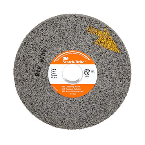 Scotch-Brite(TM) SST Deburring Wheel, Silicon Carbide, 3000 rpm, 12 Diameter x 2 Width, 5 Arbor, 8S Fine Grit (Pack of 1)