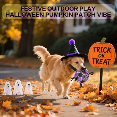 Image of Dog Toys Balls, Dog Soccer Ball with Straps, Dog Birthday Gifts, Durable Balls for Small Medium Pet, Puppy Outdoor Toy, Pet Training Soccer Ball, World Cup Soccer (7.25 Inch) (Spider, Large)