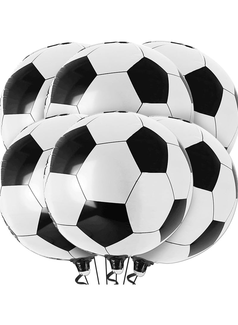 KatchOn, Huge Soccer Ball Balloons - 22 Inch-Pack of 6 | Football Birthday Party Decorations | Soccer Party Decorations | Football Balloons | Black and White Decorations for Party | Helium Supported
