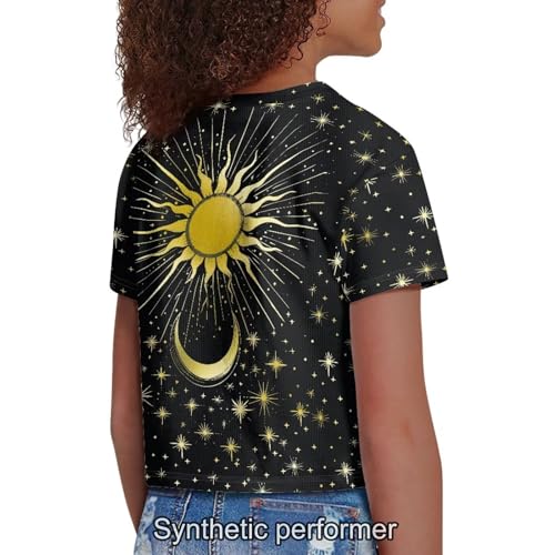Image of 4th of July Shirt for Girls 7-8 Years US Flag Crop Tops Kids Outfit Independent Day Graphic Tee-