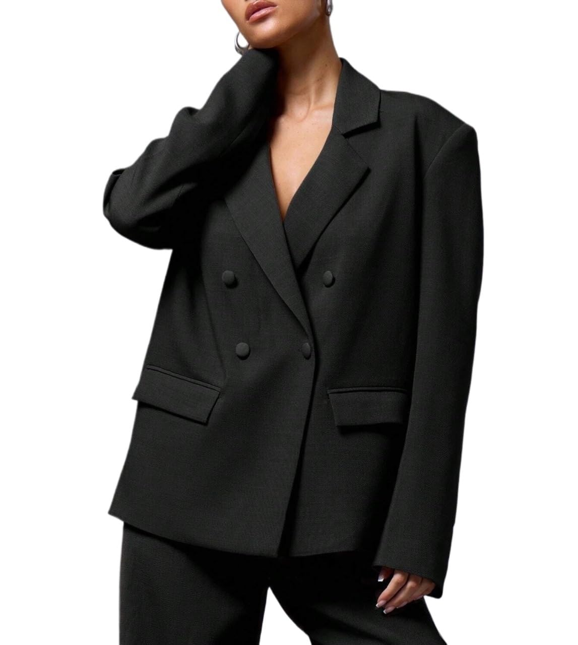 Womens Casual Business Blazer Blazer Long Sleeve Lapel Double Breasted Fashion Suit Jackets