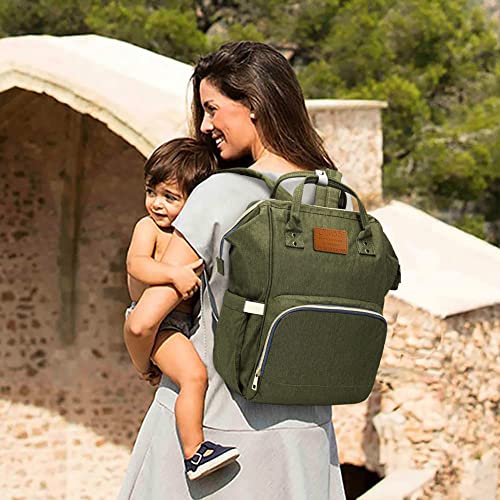 Limhoo Diaper Bag Backpack For Men Dad, Waterproof Large Canvas Camo Nappy Bags, Baby Care Bag (Army Green) #TOP7