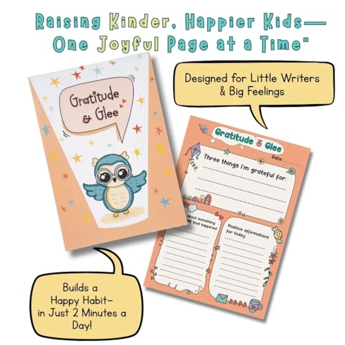 Image of Gratitude & Glee A5 Daily Gratitude Pad for Kids, 40 Pages