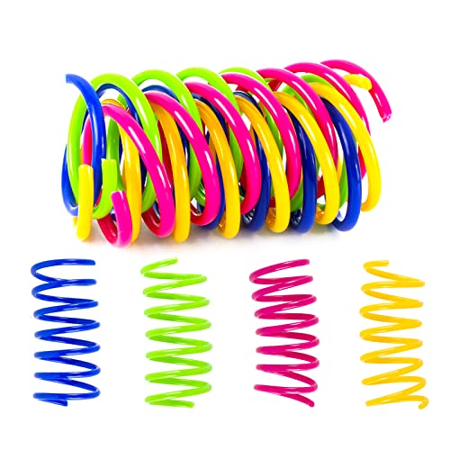 AWAVM Chatons Colorés à Ressort en Plastique - Jouets Interactifs pour Animaux de Compagnie Paresseux - Chatons Sautants pour Jeu