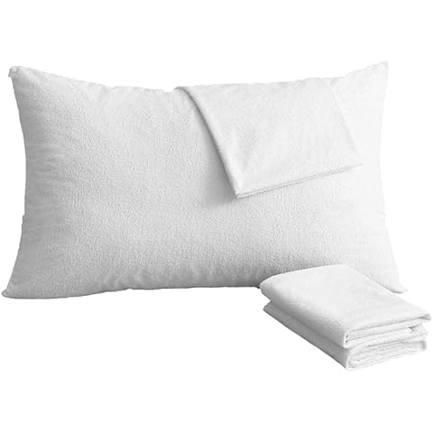 Bedecor 2er Set wasserdichte Baumwolle Kissenbezug, Atmungsaktiv, Anti-Milben, Kissenhülle mit Reißverschluss Cover