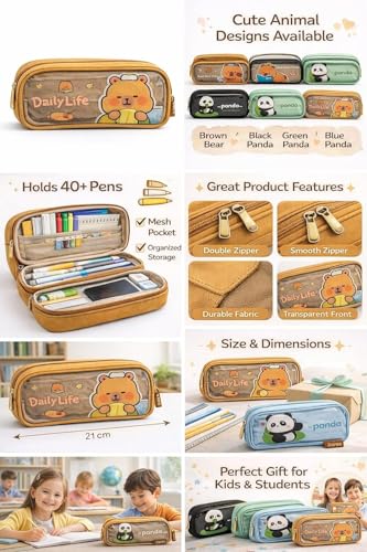 Image of Alokik Kids School Pencil Pouch Set - 9 Pcs | Birthday Party Return Gifts for Kids | Cartoon Zipper Pouch for Stationery | Party Favor Gifts for Boys & Girls (Pencil Pouch 9 Pcs)