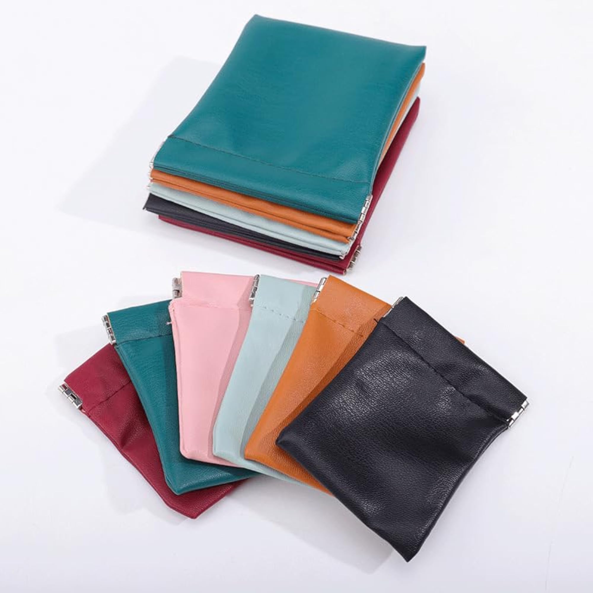Red PU Leather Makeup Storage Pouch, Compact Design
