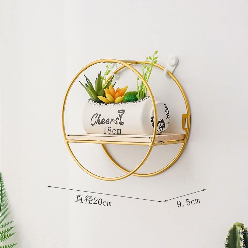 JSEIAJB Nordic Wall Shelf Decoration Metal Wall Storage Rack Kitchen Living Room Figurines Crafts Display R(Gray)
