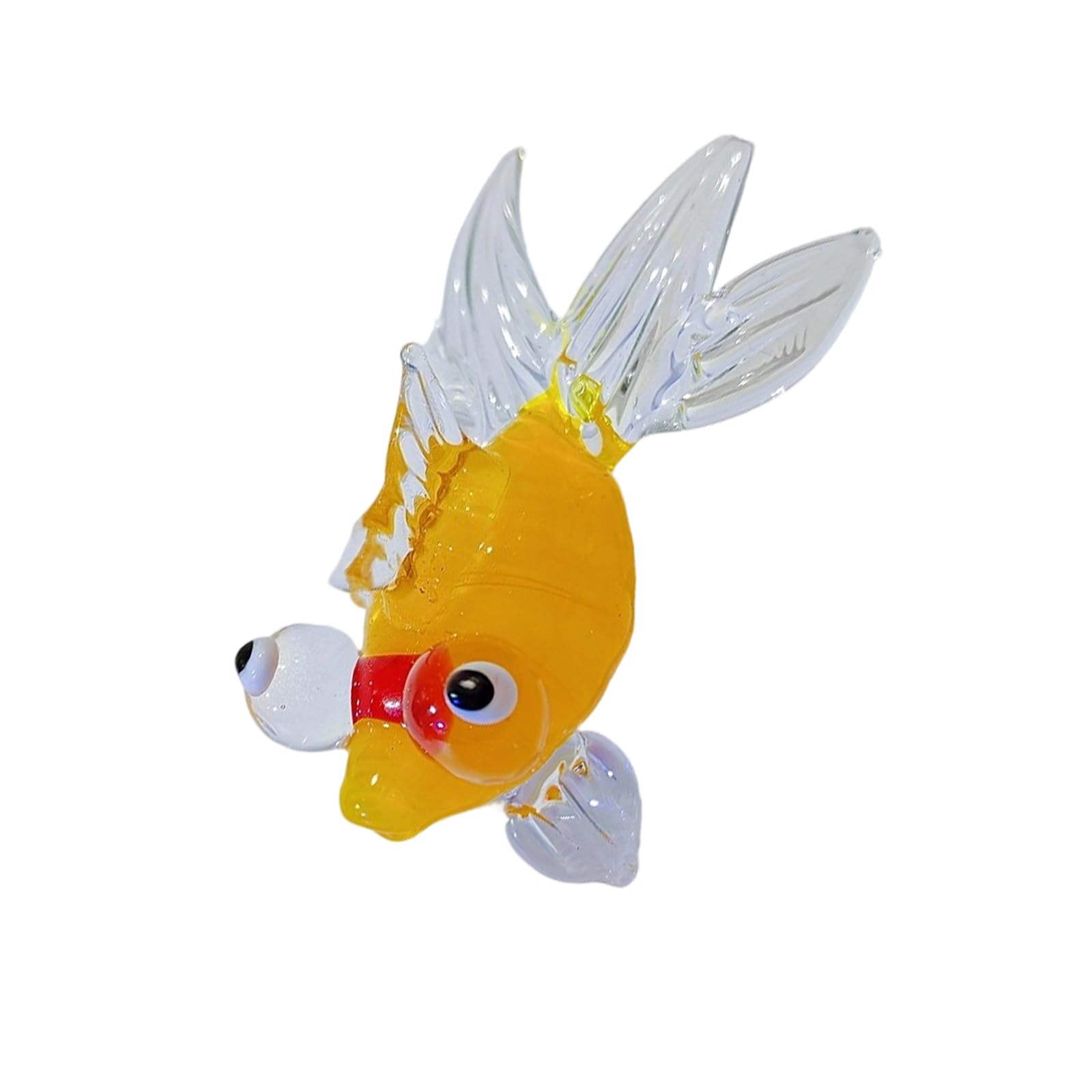 Tsophreniq Festives Glass Fish Statue Ornament Chinese Housewarmings Celebration Holiday Bringing Luck and Fortunes Glass Fish Statue