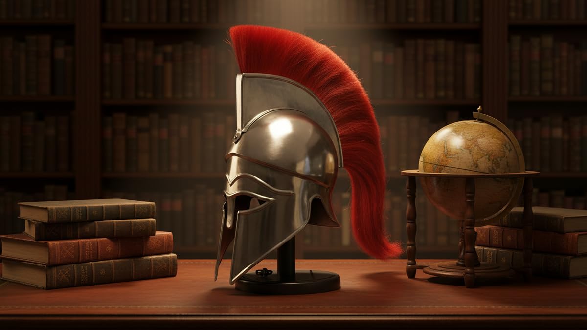 Casco armatura corinzia greca medievale con casco rosso Plume Knight Spartan Replica