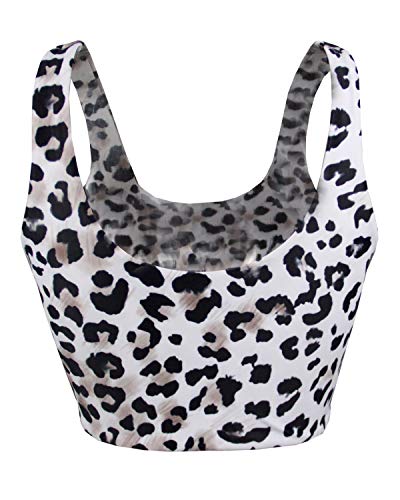 image for Balasami Women's Scoop Neck Tie Knot Front Leopard Printed Soft Padded