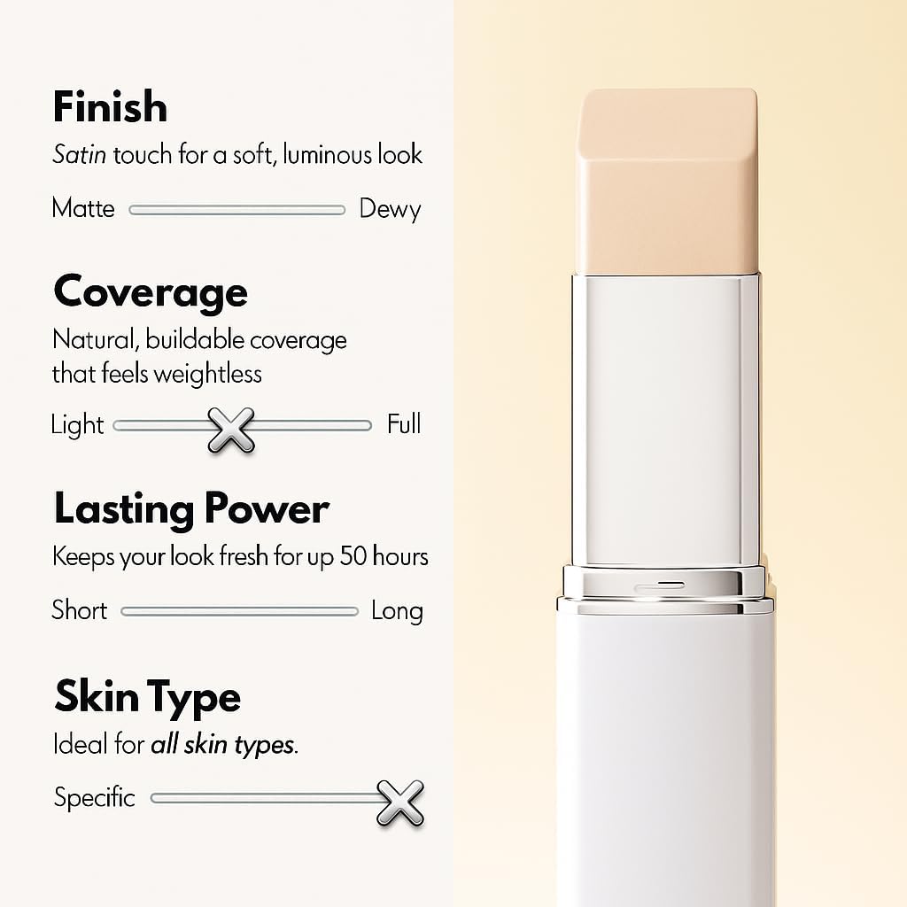 Blanc Cover Cream Stick V – Korean Color Changing Foundation Stick with Volufiline & Collagen – White Foundation Sticks for Dewy Skin–Korean Makeup Foundations Sticks with Detachable Brush (Natural) — view 5