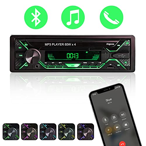 Aigoss Autoradio Bluetooth 1 Din 240W Stereo Auto