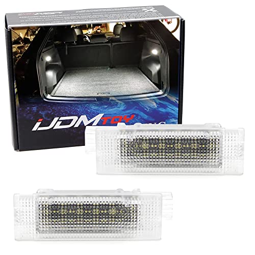 iJDMTOY Xenon White 18-SMD Full LED Trunk Cargo Area Lights Compatible With Alfa Romeo Giulia/Fiat 500/Jeep Renegade/Dodge Hornet, Replace OEM Incandescent or Single-LED Trunk Lamp