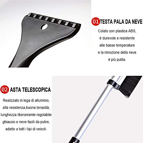 Spazzola da Neve,JTENG 2 in 1 Multifunzionale di e...