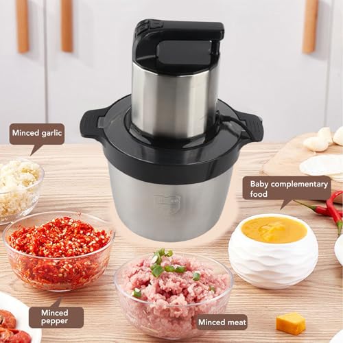 Robot Culinaire électrique en Acier Inoxydable Mélangeur C avec 3 Vitesses pour Hacher Efficacement la Viande et les Légumes 6l 1500W